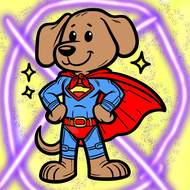 dog with superhero suit
