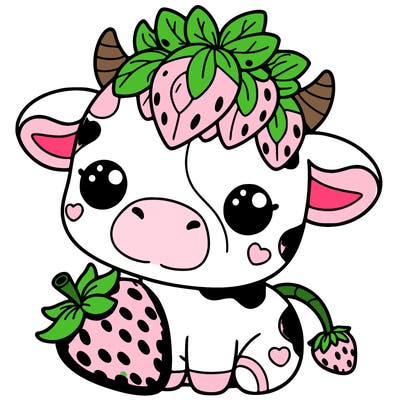 cute strawberry cow