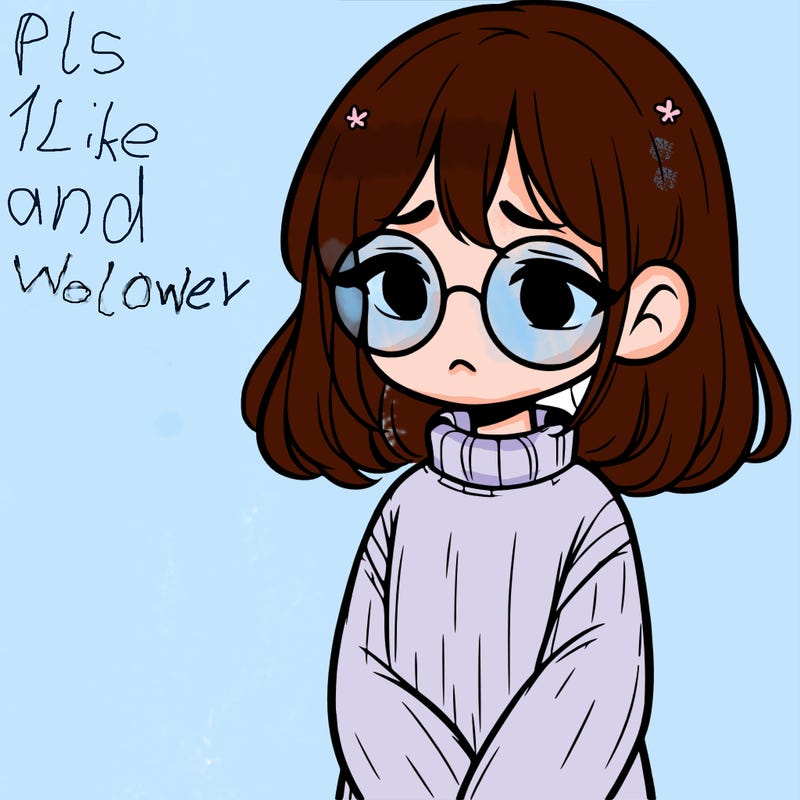 sad girl with glasses in a sweater