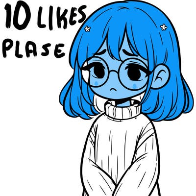 sad girl with glasses in a sweater