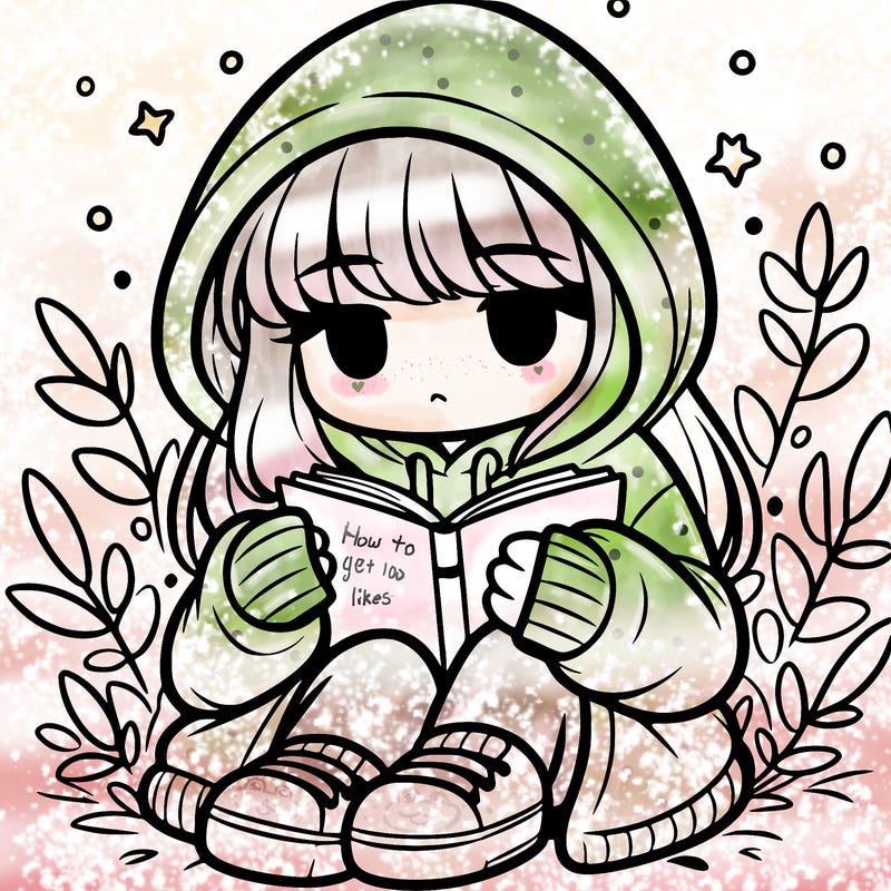 girl in oversized hoodie reading a book
