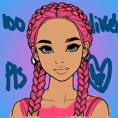 realistic girl with braids