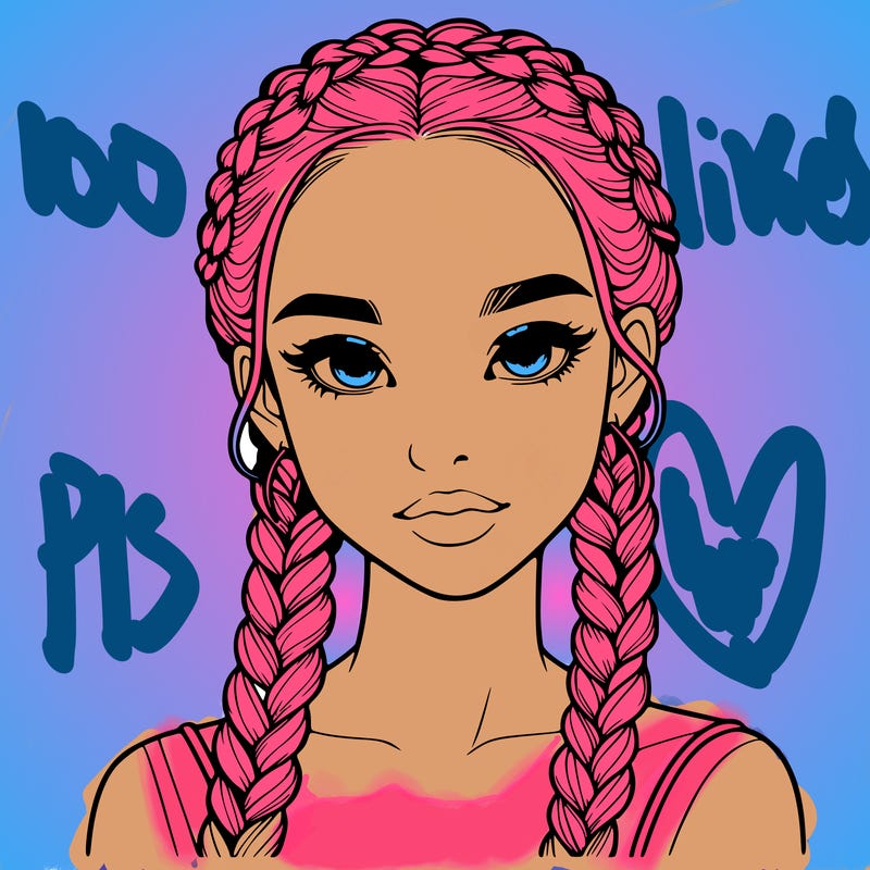 realistic girl with braids