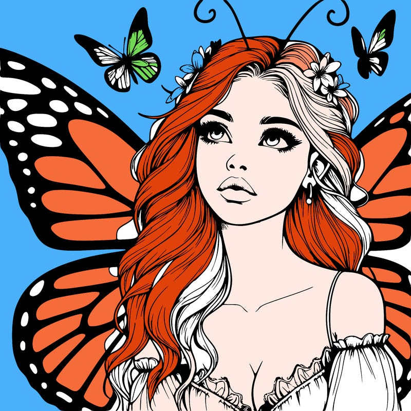 butterfly fairy realistic girl