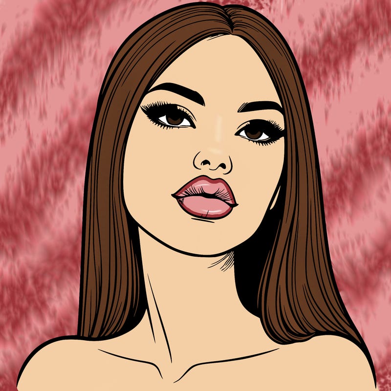 realistic woman with full lips