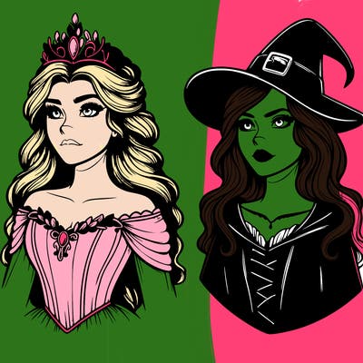 princess and witch realistic