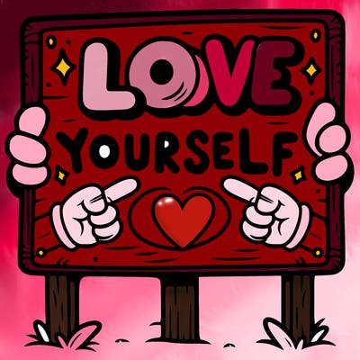 a sign where it is written: love yourself
