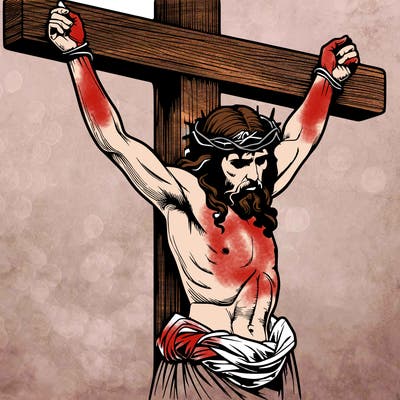 jesus realistic on the cross