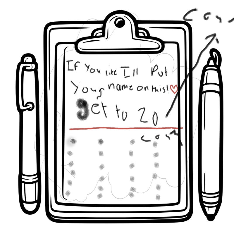 blank clip board with pen