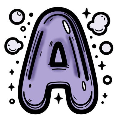 a bubble letter a