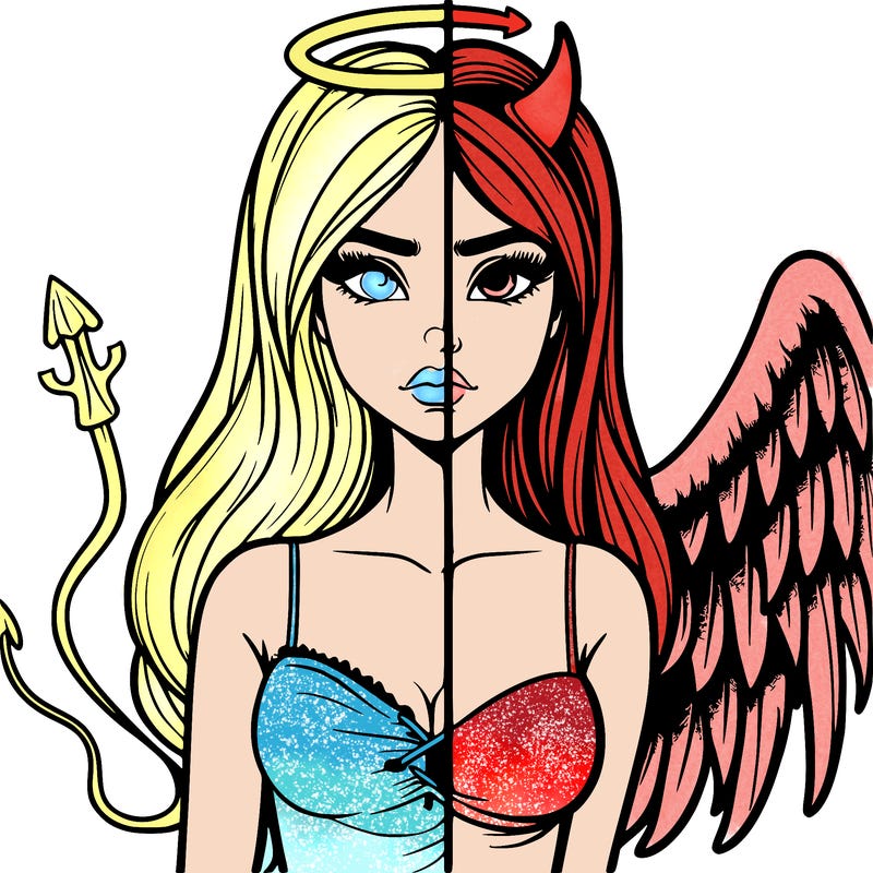 devil vs angel realistic girl