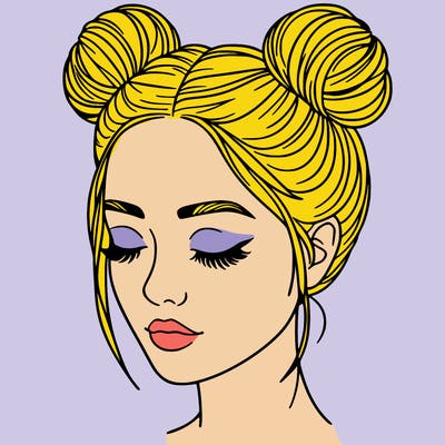 woman with hair buns