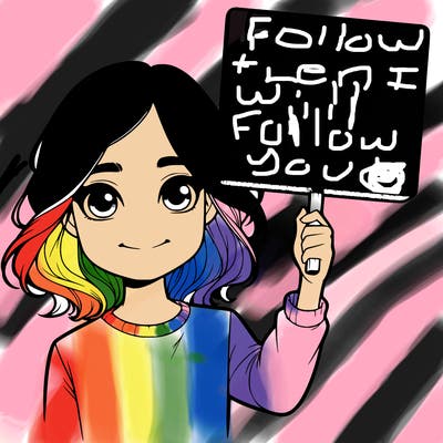 realistic girl holding up a sign