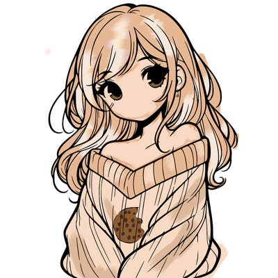 shy pretty girl wearing a sweater that is falling off one shoulder portrait