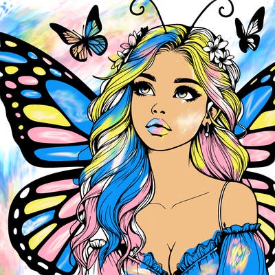butterfly fairy realistic girl
