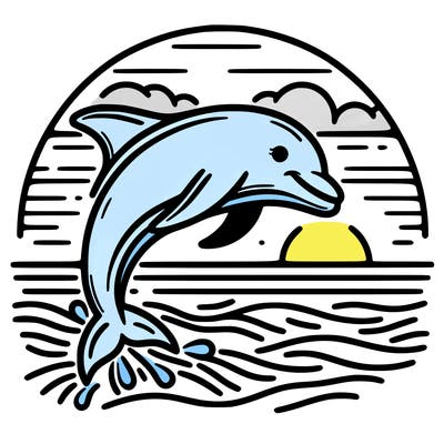 dolphin in a sunset