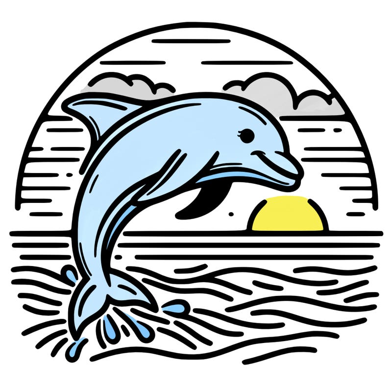 dolphin in a sunset