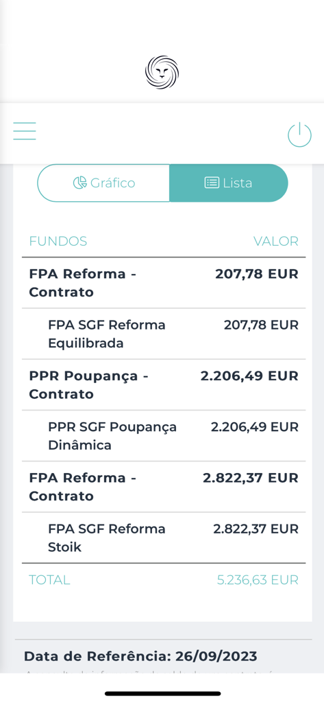 mySGF - mySGF 앱 인터페이스, 퇴직 펀드 잔액 및 총 저축 표시
