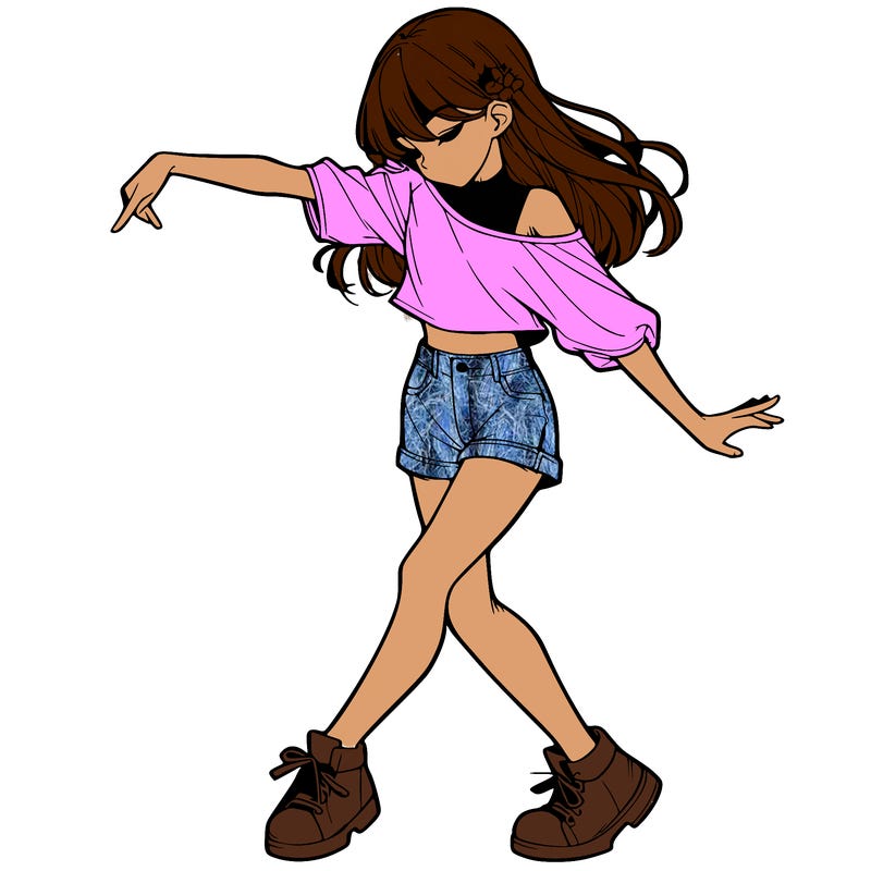 realistic girl danceing