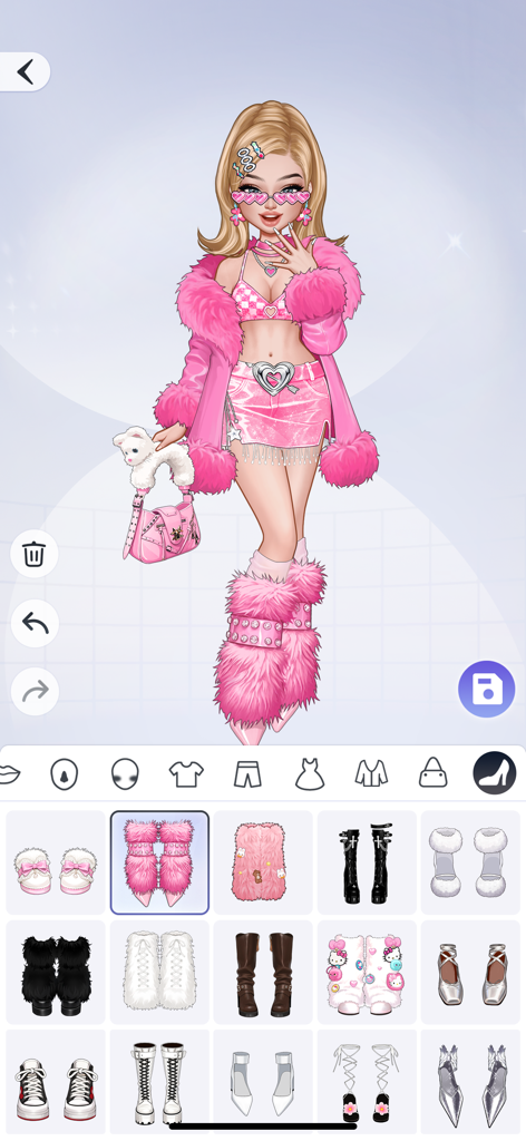 YoYa Sparkle: Style Pop - Personalización de avatar en YoYa Sparkle Style Pop con un atuendo Y2K rosa