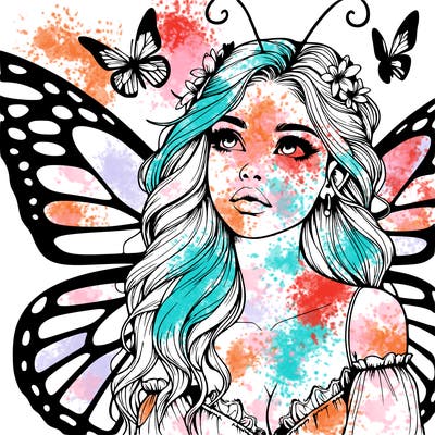 butterfly fairy realistic girl