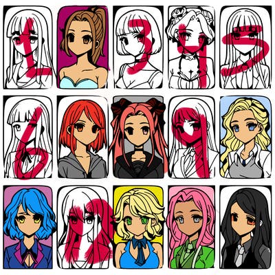 girls that look diffrent anime