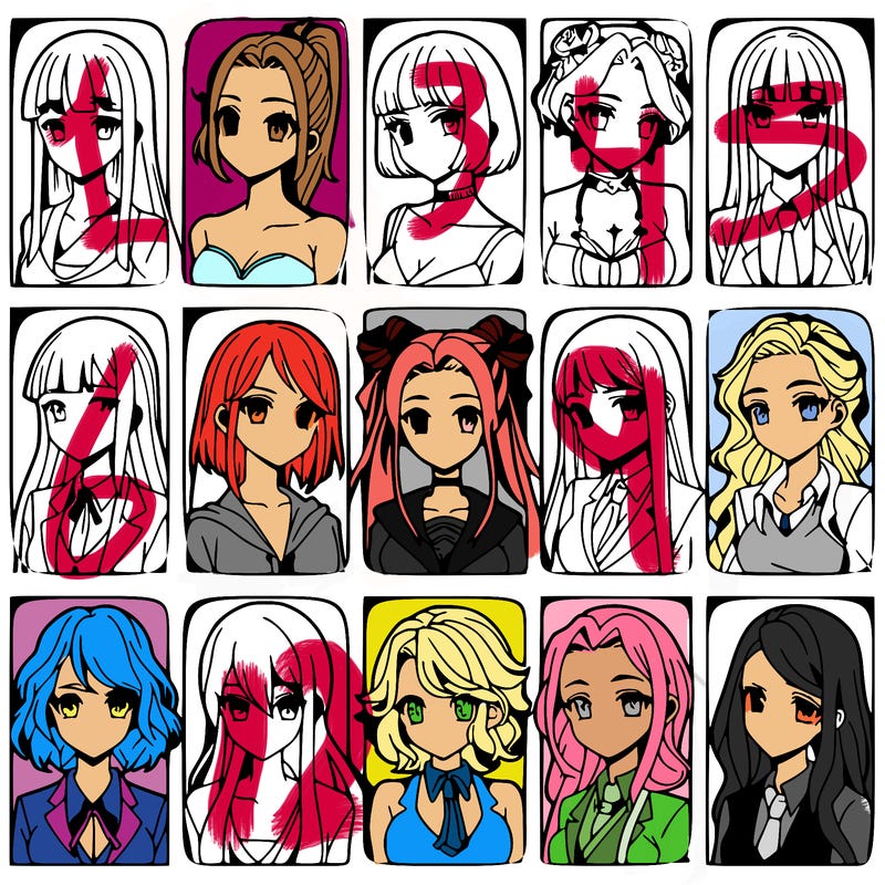 girls that look diffrent anime