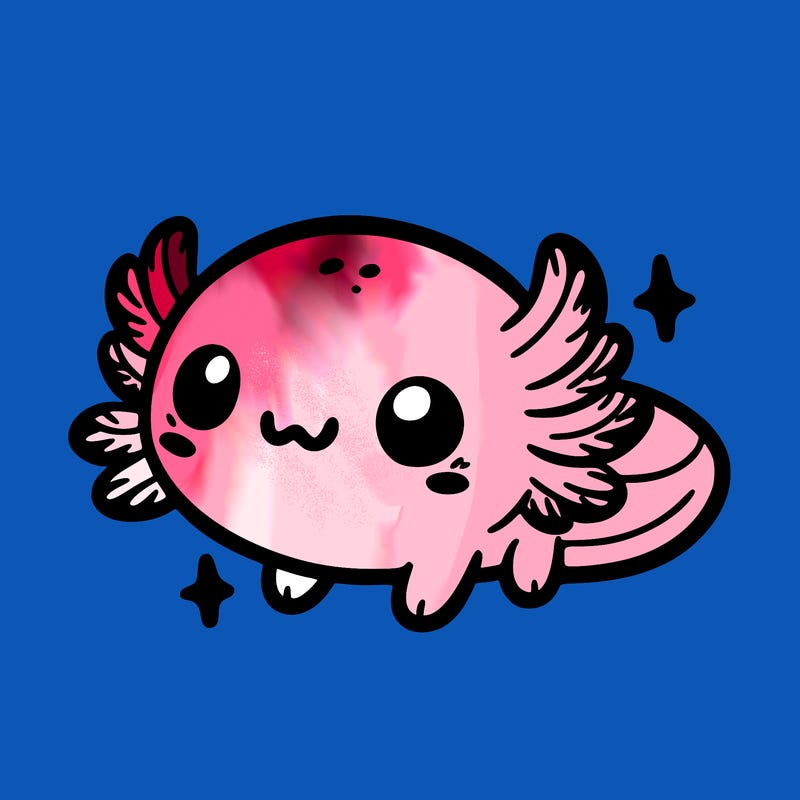 cute easy baby axolotl