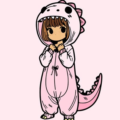 dino onesies on girl