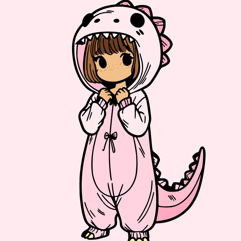 dino onesies on girl
