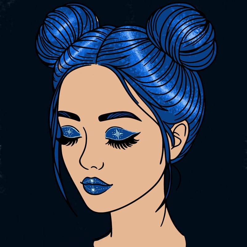 woman with hair buns