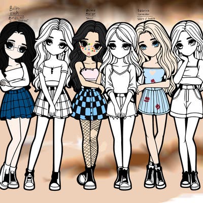 a group of girls realistic