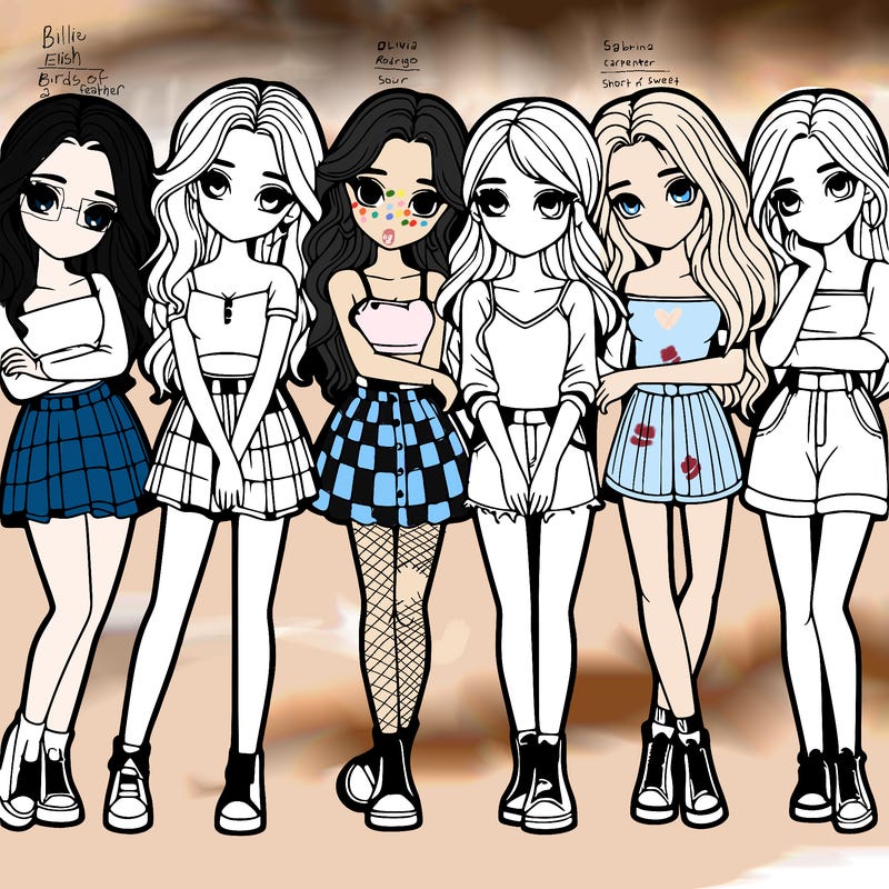 a group of girls realistic