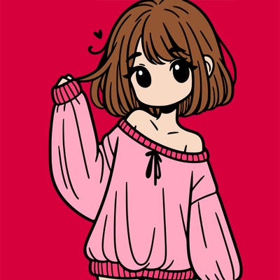 girl in baggy sweater hanging off her shoulder