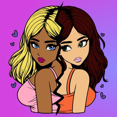 realistic girl split