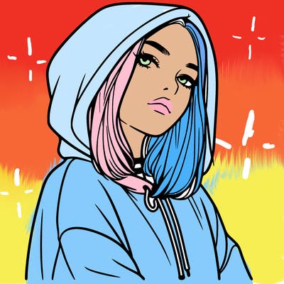 a realistic girl in a hoodie