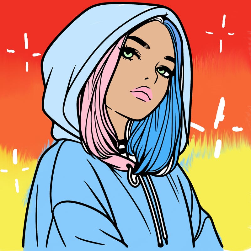 a realistic girl in a hoodie