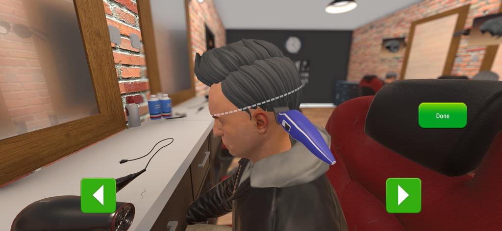 Hair Salon Simulator 3D - Using electric clippers to style hair in Hair Salon Simulator 3D