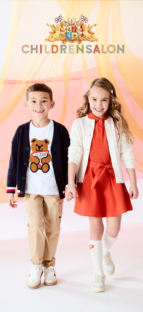 Childrensalon - A boy and girl wearing luxury designer outfits from Childrensalon