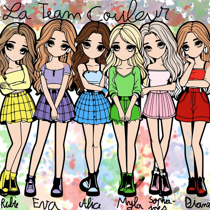 a group of girls realistic