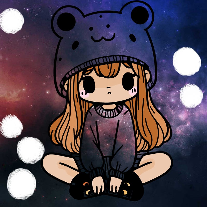 a girl wearing a frog hat and some frog socks