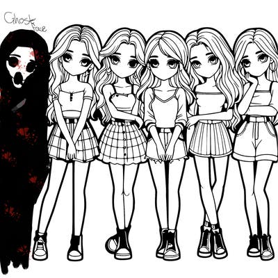 a group of girls realistic