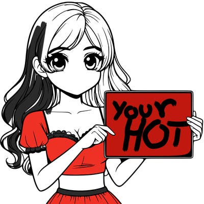 realistic pretty girl holding blank sign