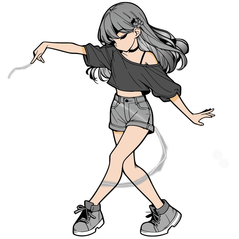 realistic girl danceing