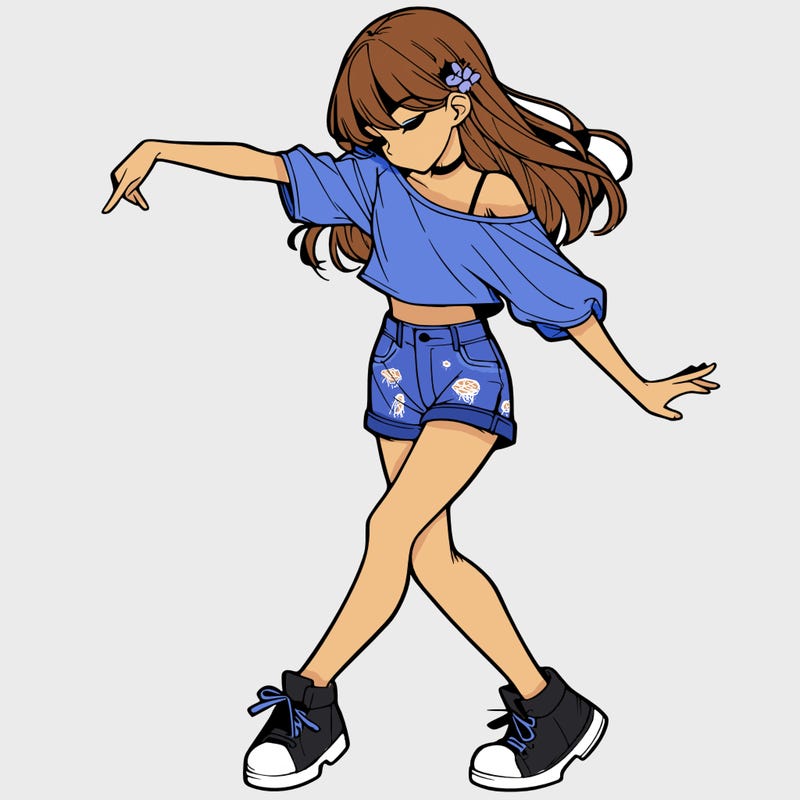 realistic girl danceing
