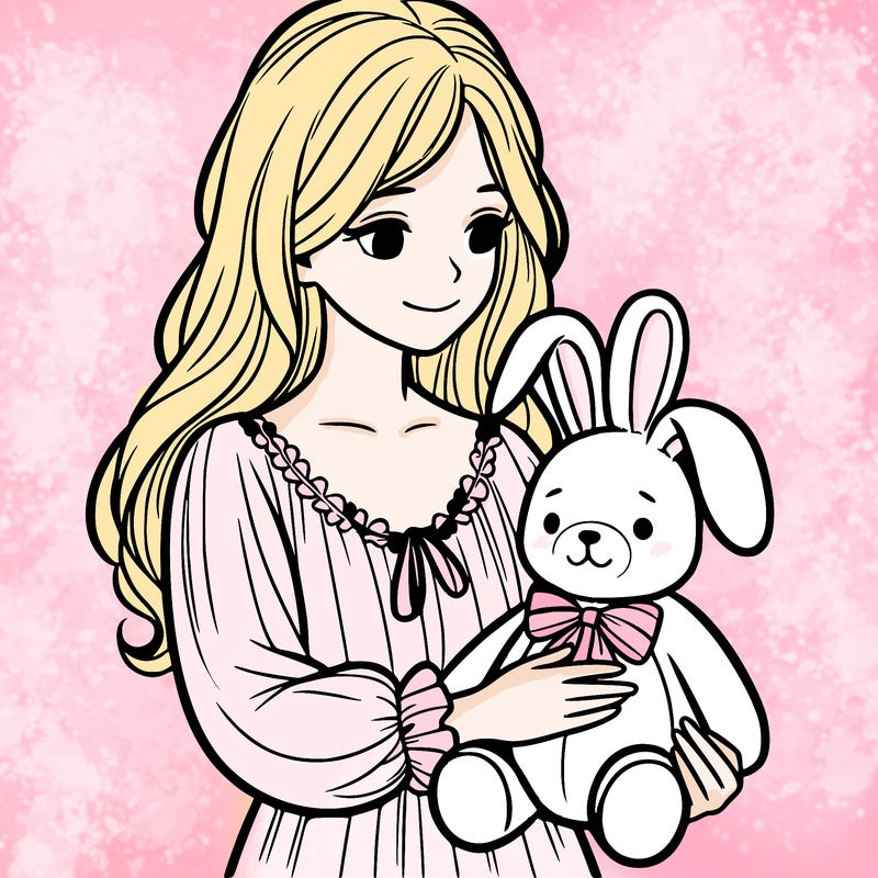 woman holding stuffed bunny