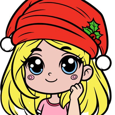 girl with a christmas hat