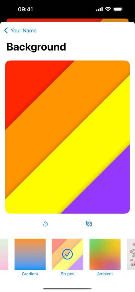 I Am Saving - A screen showing colorful background pattern options like stripes and gradients for personalizing the child savings app