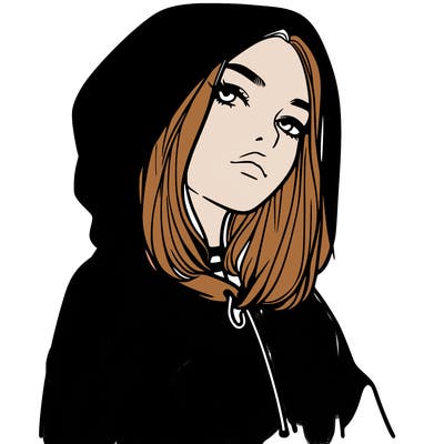 a realistic girl in a hoodie