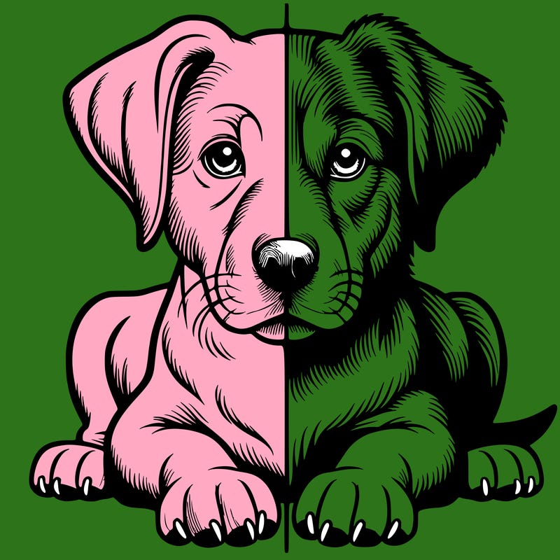 realistic dog split picture